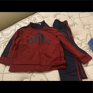 18 month boys adidas set. Maroon and blue